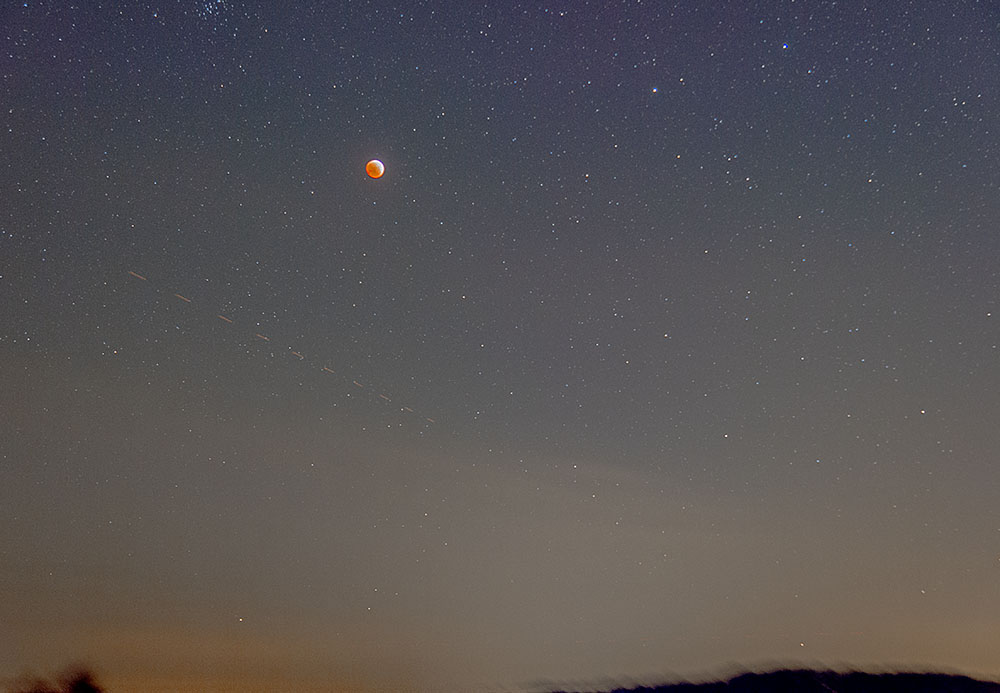 lunar eclipse with stars